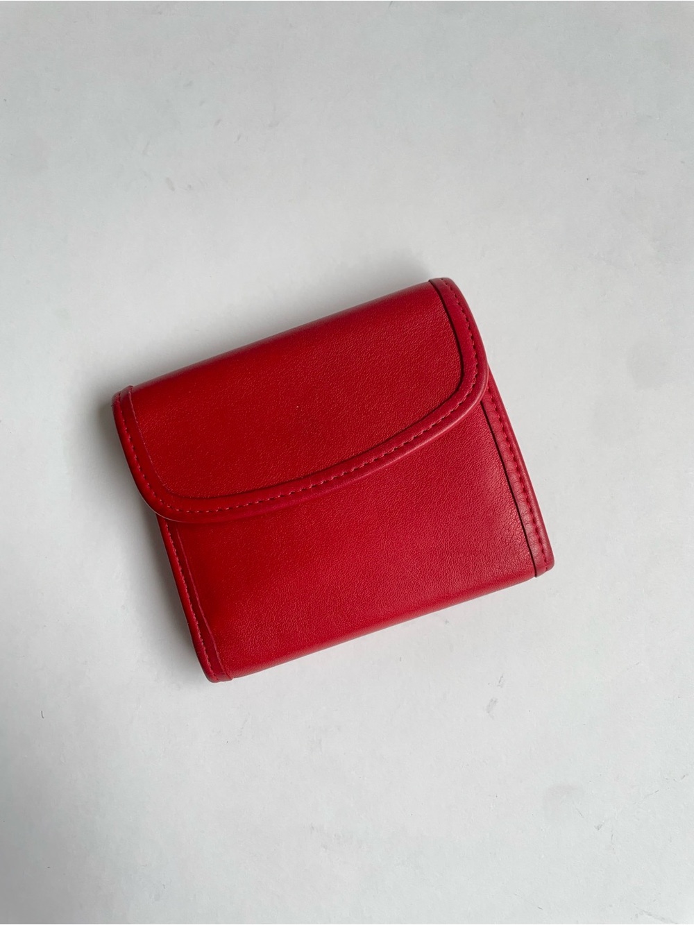 Vintage 70s Coach Mini Wallet, #4833, Red Leather, Rare and HTF, USA Made